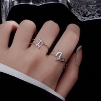 Sterling Silver Simple Style Constellation Plating Open Rings main image 1