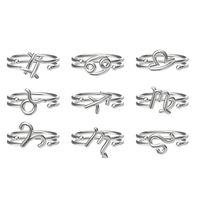 Sterling Silver Simple Style Constellation Plating Open Rings main image 3