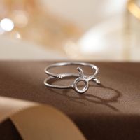 Sterling Silver Simple Style Constellation Plating Open Rings sku image 3