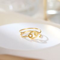 Sterling Silver Simple Style Constellation Plating Open Rings sku image 8