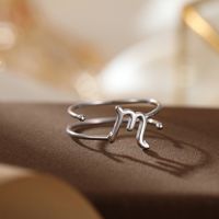 Sterling Silver Simple Style Constellation Plating Open Rings sku image 15