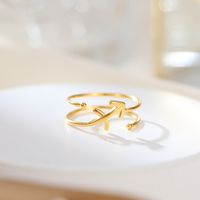 Sterling Silver Simple Style Constellation Plating Open Rings sku image 18