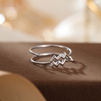 Sterling Silver Simple Style Constellation Plating Open Rings sku image 21