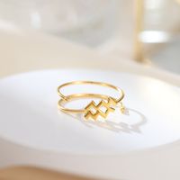 Sterling Silver Simple Style Constellation Plating Open Rings sku image 22