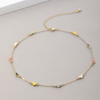 Simple Style Heart Shape Alloy Zinc Alloy Enamel Plating Women's Bracelets Necklace sku image 2