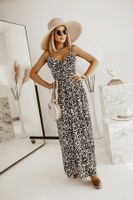 Women's Strap Dress Vintage Style V Neck Sleeveless Leopard Maxi Long Dress Daily main image 5