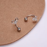 1 Piece Sweet Simple Style Bow Knot Plating Inlay Copper Zircon Ear Studs main image 1
