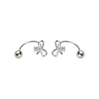1 Piece Sweet Simple Style Bow Knot Plating Inlay Copper Zircon Ear Studs main image 3
