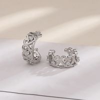 1 Piece Retro Heart Shape Plating Inlay Copper Zircon Ear Cuffs main image 3