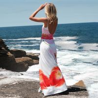 Women's Strap Dress Vacation U Neck Backless Sleeveless Flower Maxi Long Dress Holiday Beach main image 4