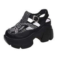 Women's Preppy Style Solid Color Round Toe Roman Sandals sku image 1