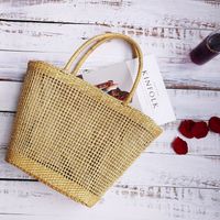 Women's Medium Straw Solid Color Streetwear Open Handbag sku image 3