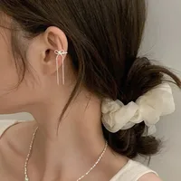 1 Piece Elegant Simple Style Bow Knot Tassel Plating Copper Ear Cuffs main image 1