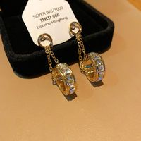 1 Pair IG Style Elegant Geometric Alloy Rhinestones Drop Earrings sku image 1