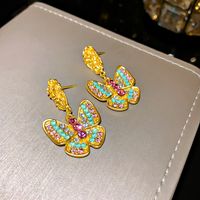 1 Pair Elegant Sweet Butterfly Alloy Drop Earrings sku image 1