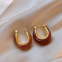 1 Pair Elegant Simple Style Geometric Plating Tiger Eye Drop Earrings Ear Studs sku image 7