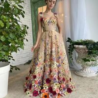 Women's Party Dress Elegant U Neck Sleeveless Flower Maxi Long Dress Banquet Cocktail Party main image 1