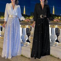 Women's Holiday Banquet Family Gathering Vintage Style Solid Color Full Length Jumpsuits main image 4