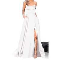 Party Dress Elegant U Neck Sleeveless Solid Color Maxi Long Dress Wedding Banquet Evening Party main image 4