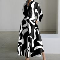 Women's Regular Dress Elegant V Neck Nine Points Sleeve Round Dots Maxi Long Dress Daily main image 3