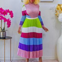 Daily Women's Elegant Abstract Color Block Spandex Polyester Skirt Sets Skirt Sets main image 5