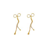 1 Pair Elegant Simple Style Bow Knot Plating Copper Drop Earrings main image 4