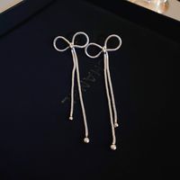 1 Pair Elegant Simple Style Bow Knot Plating Copper Drop Earrings sku image 1