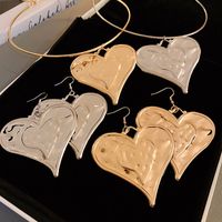 Exaggerated Simple Style Heart Shape Alloy Plating Women's Earrings Necklace main image 4