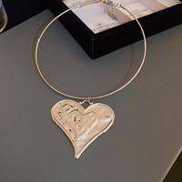 Exaggerated Simple Style Heart Shape Alloy Plating Women's Earrings Necklace sku image 3