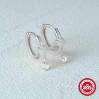 1 Pair Simple Style Geometric Solid Color Plating Sterling Silver Hoop Earrings main image 5