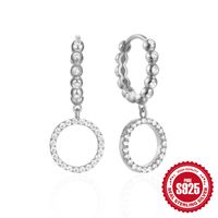 1 Pair Simple Style Geometric Solid Color Plating Sterling Silver Drop Earrings sku image 2