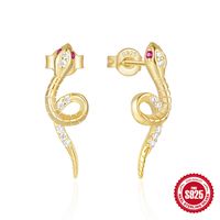 1 Pair Simple Style Snake Plating Sterling Silver Ear Studs main image 1