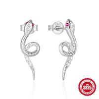 1 Pair Simple Style Snake Plating Sterling Silver Ear Studs main image 4