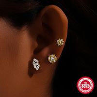 1 Piece Vintage Style Geometric Solid Color Plating Sterling Silver Ear Studs main image 5