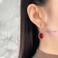 1 Pair Elegant Water Droplets Inlay Artificial Crystal Artificial Crystal 18K Gold Plated Ear Hook main image 7