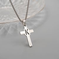 Casual Simple Style Cross Letter 304 Stainless Steel Titanium Steel Unisex Pendant Necklace sku image 11