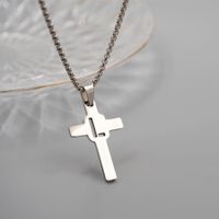 Casual Simple Style Cross Letter 304 Stainless Steel Titanium Steel Unisex Pendant Necklace sku image 12