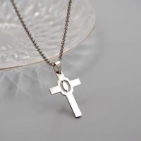 Casual Simple Style Cross Letter 304 Stainless Steel Titanium Steel Unisex Pendant Necklace sku image 15