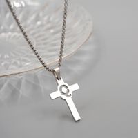 Casual Simple Style Cross Letter 304 Stainless Steel Titanium Steel Unisex Pendant Necklace sku image 17