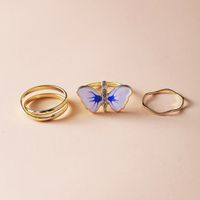 Wholesale Jewelry IG Style Commute Cool Style Waves Butterfly Alloy Rhinestones Pearl Inlay Rings main image 6