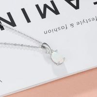 Copper White Gold Plated Classic Style Irregular Oval Inlay Opal Pendant Necklace main image 5