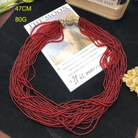 Vintage Style Solid Color Seed Bead Women's Necklace sku image 1