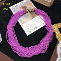 Vintage Style Solid Color Seed Bead Women's Necklace sku image 1