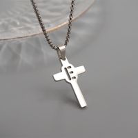 Casual Simple Style Cross Letter 304 Stainless Steel Titanium Steel Unisex Pendant Necklace sku image 5