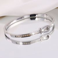 Hip-Hop Geometric Solid Color 304 Stainless Steel 18K Gold Plated Bangle In Bulk main image 9