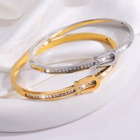 Hip-Hop Geometric Solid Color 304 Stainless Steel 18K Gold Plated Bangle In Bulk main image 5