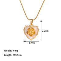 304 Stainless Steel 18K Gold Plated Glam Simple Style Commute Inlay Tower Heart Shape Flower Acrylic Artificial Rhinestones Pendant Necklace main image 2