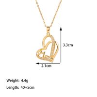 304 Stainless Steel 18K Gold Plated Glam Simple Style Commute Inlay Tower Heart Shape Flower Acrylic Artificial Rhinestones Pendant Necklace sku image 5