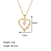 304 Stainless Steel 18K Gold Plated Glam Simple Style Commute Inlay Tower Heart Shape Flower Acrylic Artificial Rhinestones Pendant Necklace sku image 3
