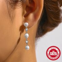 1 Paire Style Simple Géométrique Couleur Unie Gland Placage Argent Sterling Boucles D'oreilles main image 2